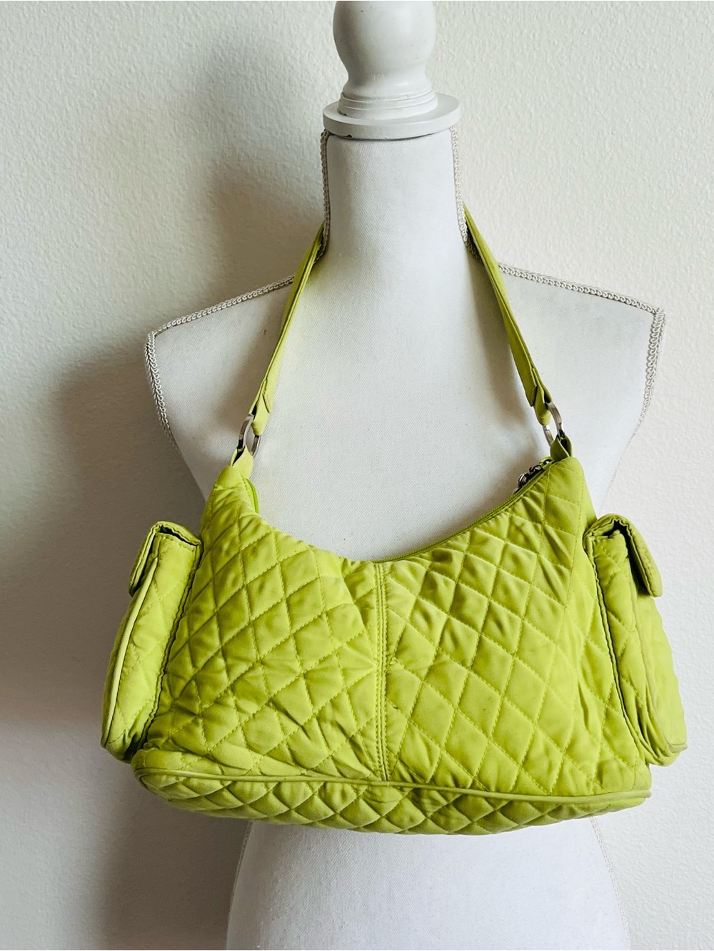 Vera Bradley Quilted Lime Green Shoulder Bag